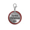 Our First Christmas Ornament 2024 - Silver Filigree Heart Shaped