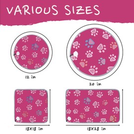 Furrybaby Pet Heating Pad, Waterproof Dog Heating Pad Mat for Cat with 5 Level Timer and Temperature, Pet Heated Warming Pad with Durable Anti-Bite Tube Indoor for Puppy Dog Cat (Pink Paw, 18" X 18")
