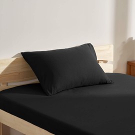 TITIROBA Pillow Cover 43 63 63 Cotton 100% Hotel Quality Pillow Cover Dust Mite Resistant Odor Resistant Stylish Envelope Type Cotton Pillow Case Soft Black