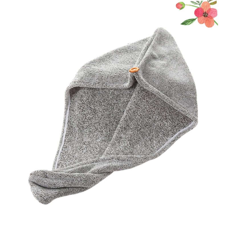Baluue Quick Drying Towel Bamboo Charcoal Hair Drying Cap for