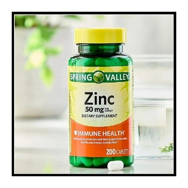 Spring Valley Zinc Dietary Supplement Caplets for Immune Health 50