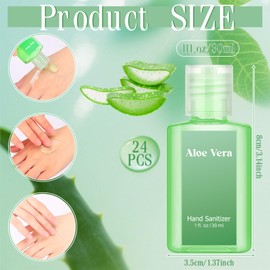 Frienda 24 Pcs Mini Hand Sanitizers Bulk Aloe Vera Refreshing Gel Pocket Scented Hand Sanitizers Travel Size for Women Men Teacher Nurses Coworker Guests Birthday Baby Shower Christmas Holiday Gifts