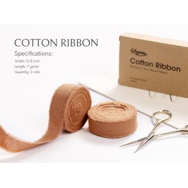 Keypan Orange Ribbon 5/8" x 21 Yards with Frayed Fringe Fabric Cotton Ribbons for Gift Wrapping Wedding Invitations Flower Bouquet Baby Shower