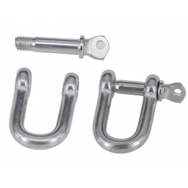 MAMDAFAON 6PCS Stainless Steel Forged D Shape Shackle 5/32" (4mm) for Chains, Wire Rope, Lifting and Landing, Camping, Tow Strap
