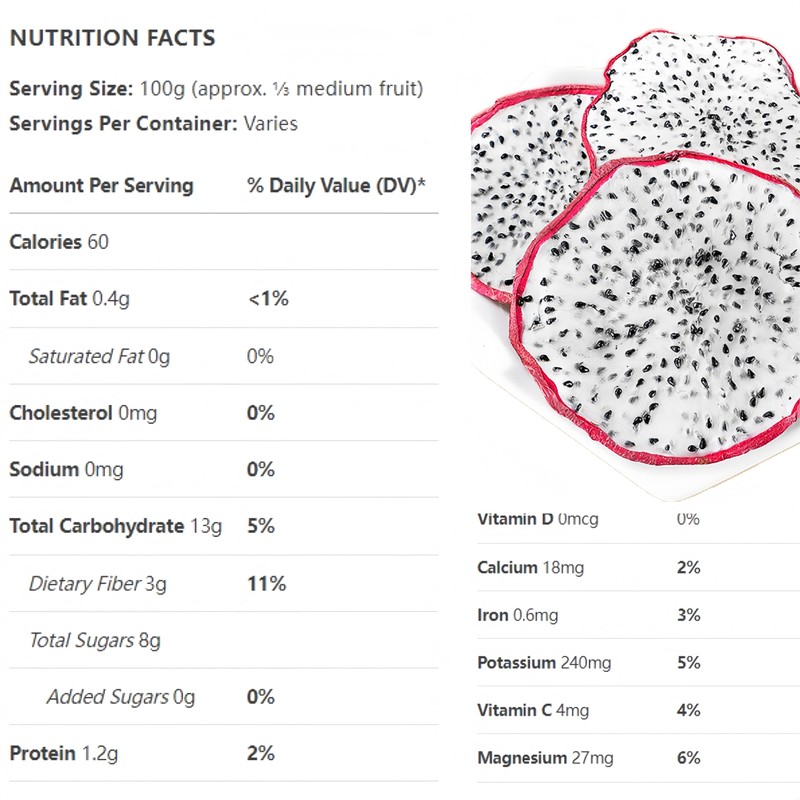 Premium Drying White Dragon Fruit Chips 5oz (150g) | Crispy