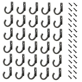 ZEACCT 30-Pack Antique Wall Hooks Set - Ornamental Vintage Hangers for Coats/Hats/Keys, Durable Metal Mounting Solutions with Rustic Charm (Towel/Bag Compatible)