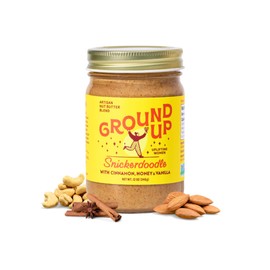 Ground Up Almond & Cashew Nut Butter - Snickerdoodle - Peanut-Free, Dairy-Free, Gluten-Free - 1 Jar 12oz