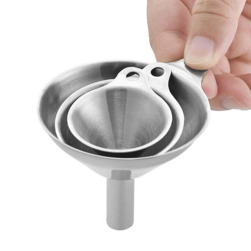 Stainless Steel Funnel, Pack of 3, Stackable Small Funnel, Kitchen