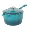 Crock-Pot 3 Qt Enamel Cast Iron Sauce Pan W/Lid -