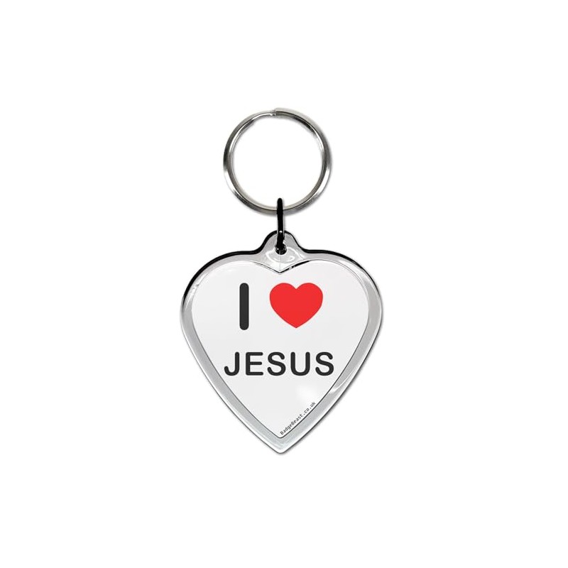 I Love Heart Jesus Small Heart Shaped Key Ring