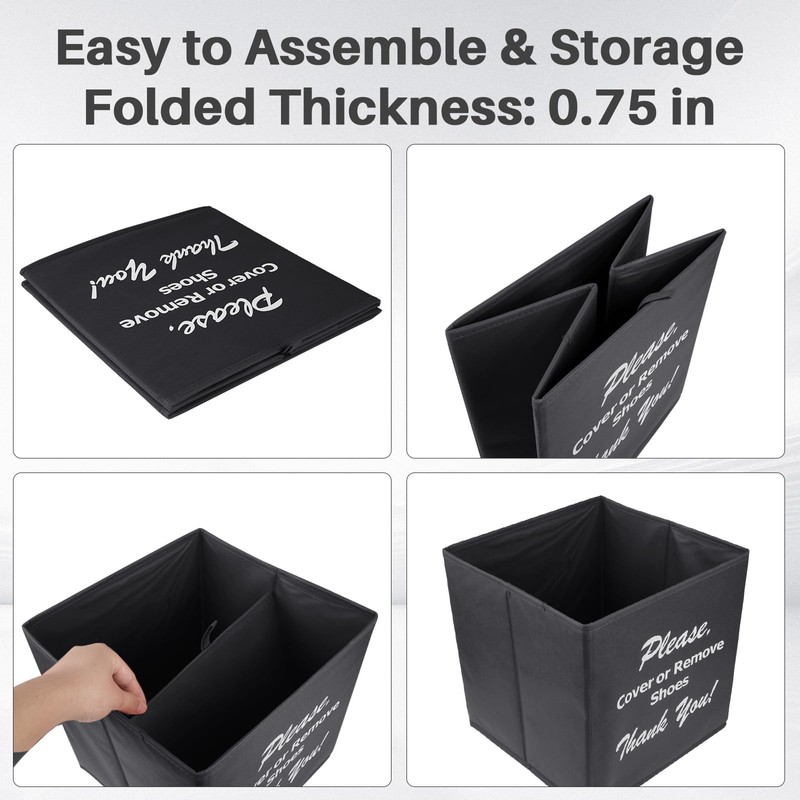 Opret Large Shoe Cover Box Black, Real Estate Agent Supplies,