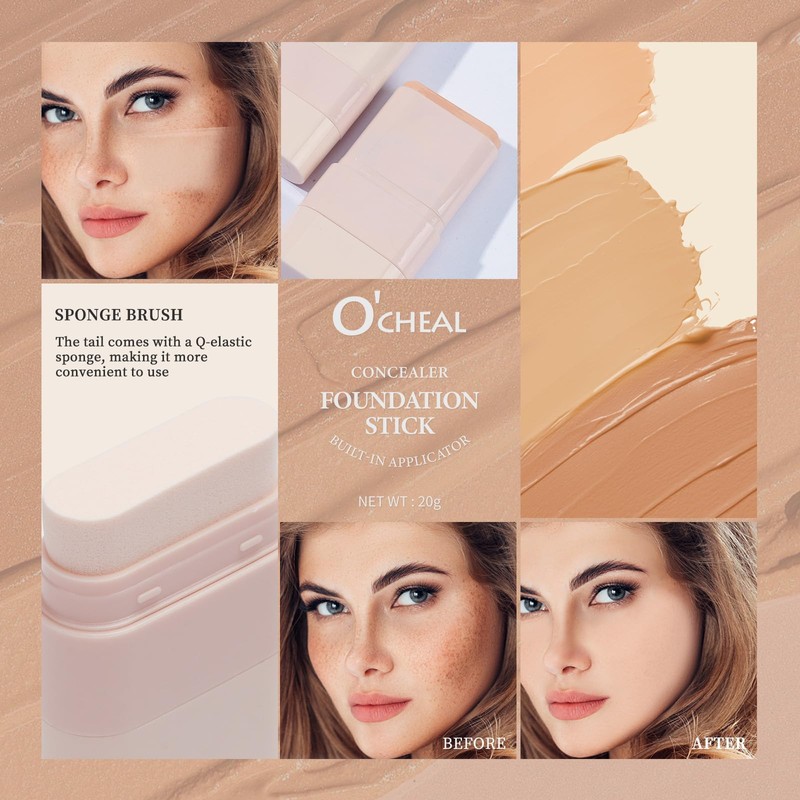 O'CHEAL Face Foundation Contour Stick Blemish Contouring Face Long-wear Lightweight