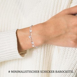 XOEMEL Women's 925 Silver Butterfly Bracelet, Rose Gold with Beads, Adjustable Layered Bracelet, Women's Friendship Bracelets, Gifts for Women, 17.7 Inches, Sterling Silver