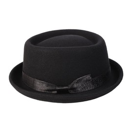 Pork Pie Hat Porkpie Hats Wool Felt Mens Fedora Bow Mens Fedora A Black