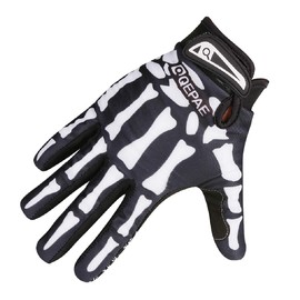 Azarxis Skeleton Gloves Adjustable Lightweight Racing Skull Sports Work Bone Gloves Anti-Slip Breathable for Men & Women Motorcycle, Cycling, Biking, Workout (Black, L)