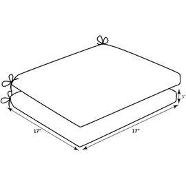 QILLOWAY Outdoor Indoor Chair Pads,Seat Cushions, Square Foam Dining Chair Patio Cushion Set of 4, All Weather, 17" Lx17 Wx3 D (Silver/Grey)