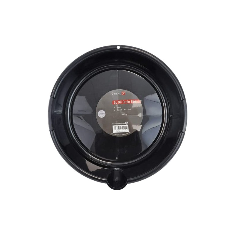 Simply Tools ODP06 Oil Drain Pan (6L), Glossy Black Thermoplastic