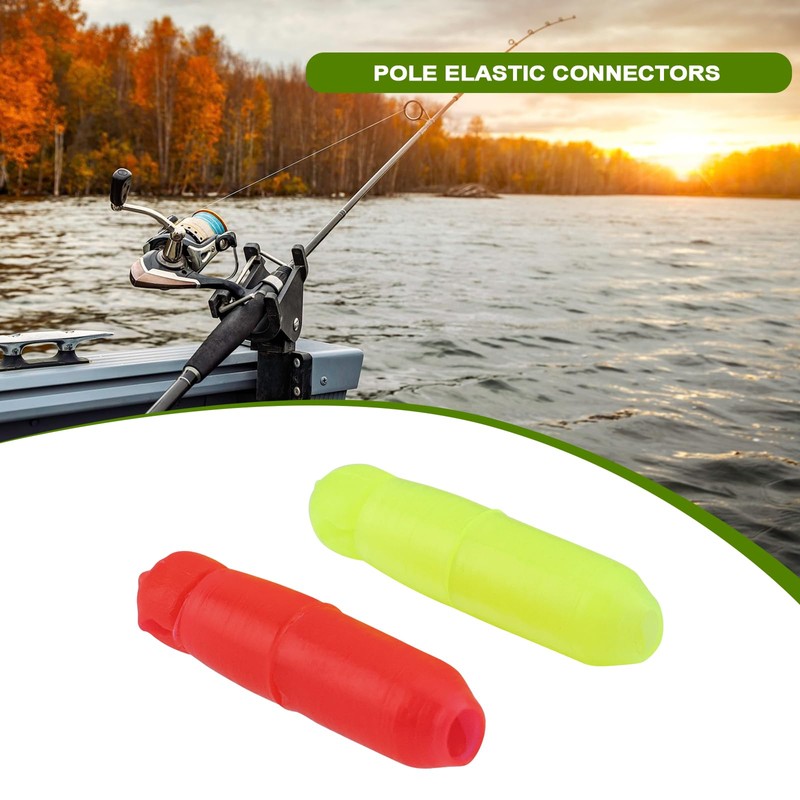 VGOL 30pcs Pole Elastic Connectors Match Pole Fishing Tackle 16.4mm