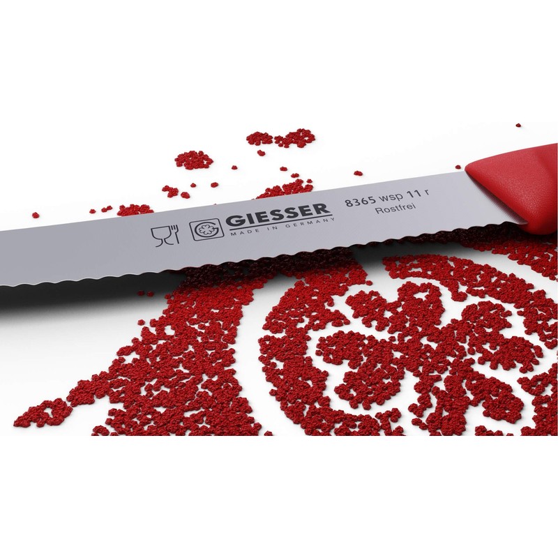 KAUFGUT COLTELLO UNIVERSALE COLORI ASSORTITI SEGHETTATO 11CM GIESSER 53354