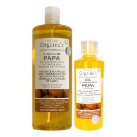 Shampoo Fortalecedor De Papa 1lt. Y Gel 500ml. Set Florigan
