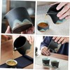 GRIRIW Japanese Style Black Pottery Tea Set Tea Pitcher Patterns
