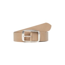 s.Oliver Leather Belt with Square Clasp, Cognac