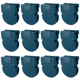 BOXOB 12pcs Cubicle Clips, Dark Blue Plastic Panel Cubicle Hooks for Fabric Walls Push Pin Picture Hangers for Hanging Notes Memos Documents Practical Home Office Classroom Accessories