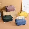 Green Leather Tissue Box Holder Rectangular Tissue Box Cover Dispenser