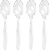 Premium Disposable Clear Plastic Teaspoons (50 Count) | Transparent, Durable,