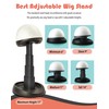 Adjustable Wig Head for Travel and Salon - Black Stand,