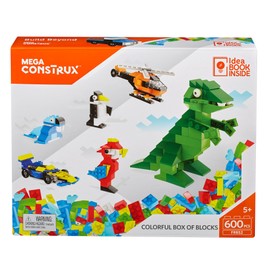 Mattel Mega Construx Colorful Box of Blocks 600Piece Brick Building Set