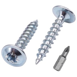 SKIR'CO (300 pcs) Zinc Plated Steel 3.5 x 16 mm Silver Wood Screws, Metal Screws, Wafer Head, Pozidriv, Self Tapping