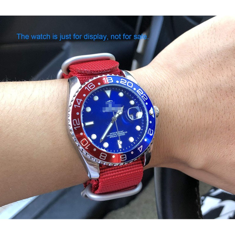 MZBUTIQ 22 mm Red Nylon Watch Band Strap Replacement Military