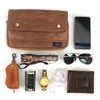 TOURBON Wax Canvas Bike Panniers Bicycle Tool Pouch Handlebar Bag