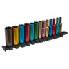 Sealey AK2872D 13pc 1/4"Sq Drive Deep Multi-Coloured Socket Set