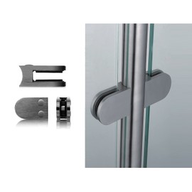 Glass Clamp Bracket - 4PCS Stainless Steel 304, Flat Back Round & Polished, for 1/3"-1/2" Tempered Glass Balustrade/Staircase/Handrail