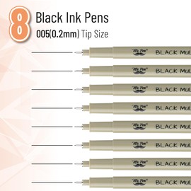 Mr. Pen - 0.2mm Micro Fine Point Pens, 8 Pack - Black Ink, Bible Journaling & Sketching