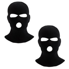 GOODTAKE 3 Hole Winter Knitted Mask, Outdoor Sports Full Face Cover 2 Pack Ski Mask Warm Knit Balaclava Face Mask Men