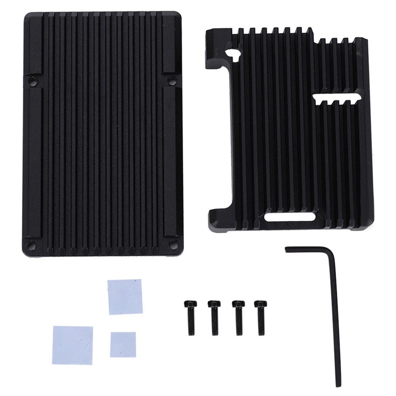 Motherboard Shell Box Black Aluminium Alloy Fit for RaspberryPi 3