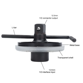 Drive Protractor, 360 Degree 1/2 Inch Adjustable Drive Torque Meter Wrench Set, Torque Wrench Protractor Tool for 1/2 Inch External and Internal Square Drive