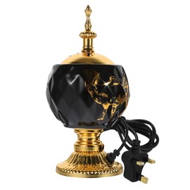Gatuida Electric Incense Burner Plug-in Vintage Aroma Stove Ceramic Arabic Style Censer for Home Decor and Relaxation Uk Plug