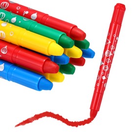 MECCANIXITY Twist Crayons, Twist Crayons Gel Watercolor Set Washable Silky Smooth for Arts Drawing DIY Craft Project Coloring Supplies Gift(Green Blue Red Yellow, Pack of 12)