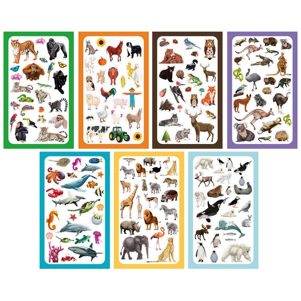 Koobar Animals of The World Sticker Variety Pack (300+ Stickers)