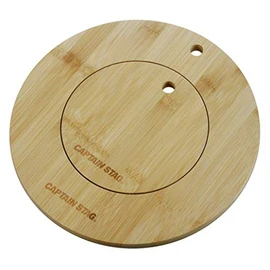 Captain Stag UG-3070 Bamboo Trivet Cutting Board Dutch & Skillet Bamboo Plate Set