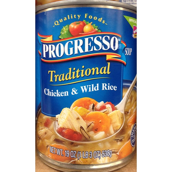 Progresso Traditional Chicken & Wild Rice Soup 19oz Can (Pack of 2)