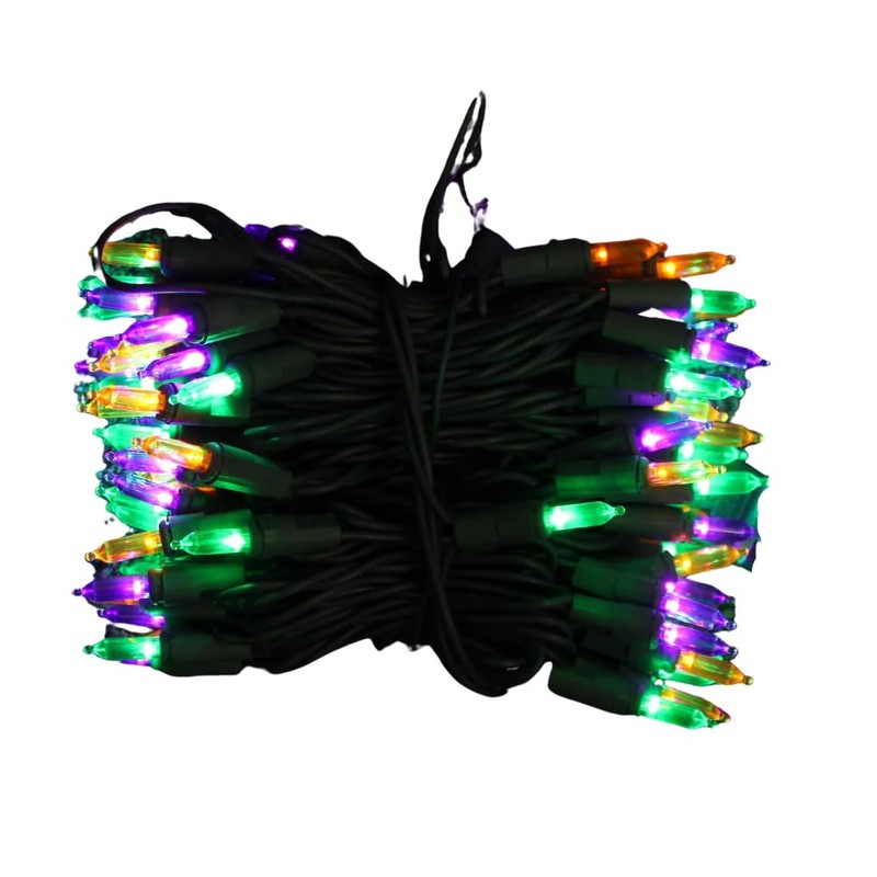 Purple, Green and Gold LED Mardi Gras Lights - 80