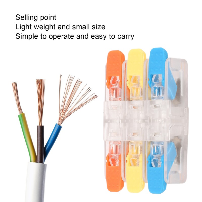 10Pcs Lever Wire Connector Electrical Quick Wiring Connect Inline Splicing