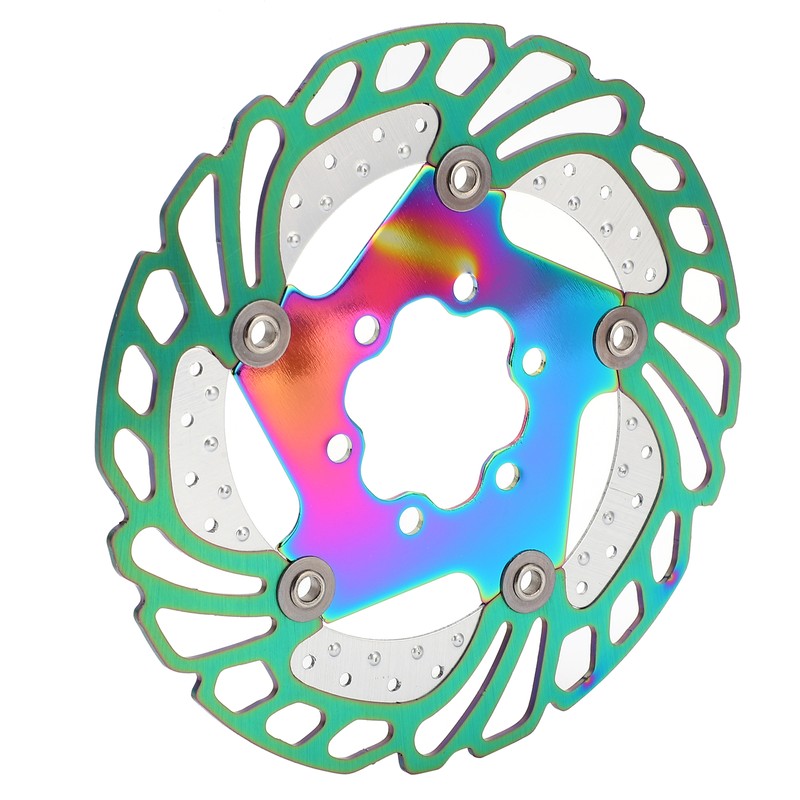 Mountain Bike TitaniumPlated Cooling Disc Brake Rotor 6 Nails Cycling
