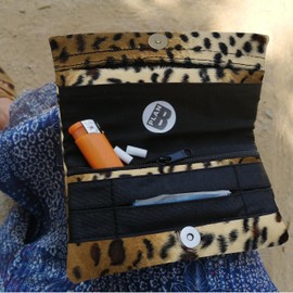 Plan B, Zigarettenetui Tabak Rollen, Yolo 05, 16 x 8,50 cm, 50 g, mit Eva-Gummi Tasche, Leopardenmuste, Damen, Kurzhaar-Gewebe (Animal Print)