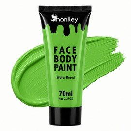 Light Green Face Body Paint Tube - Professional Water-Based Lime Green Facepaint for Kids & Adults - Quick-Dry for Alien Frog Grinches Zombie Elf Gamora Poison Ivy Cosplay Halloween Makeup